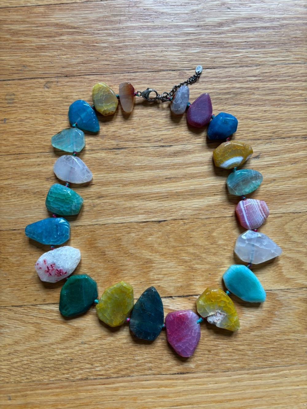 Multi-Color Agate Statement Necklace